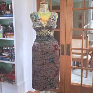 NWOT Nicole Miller Collection Burnout Velvet Dress, Size US 2